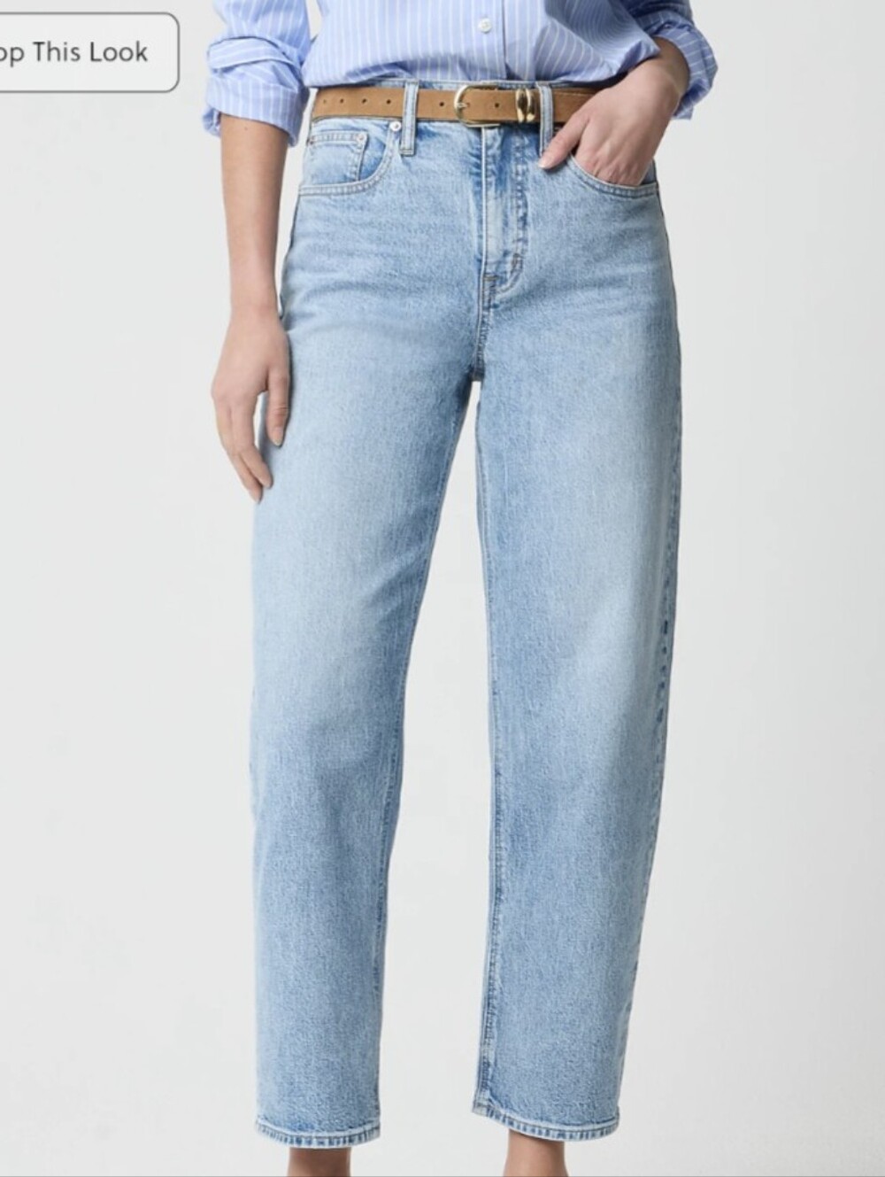 J.Crew Barrel Jeans 24 Light Blue Wash All-day stretch 00 Jeanne Slim Wide Leg